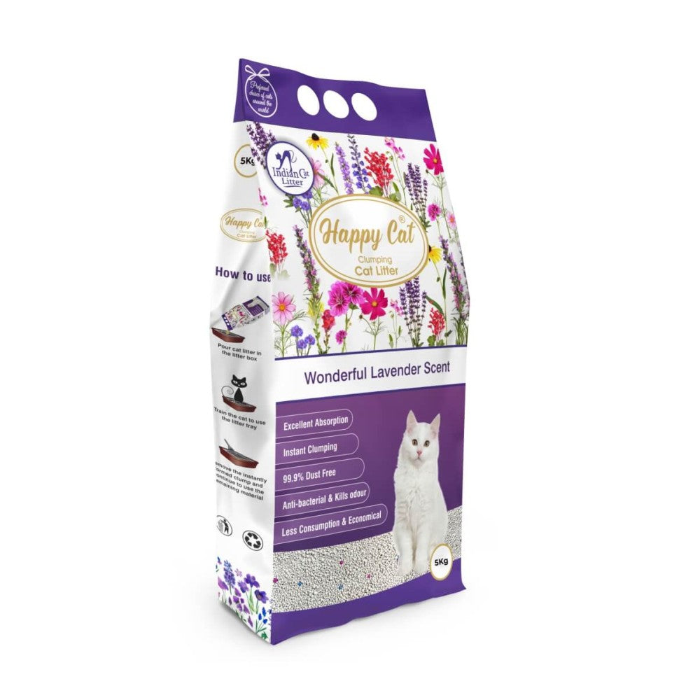 Happy Cat India Clumping Cat litter  Lavender, 5 KG