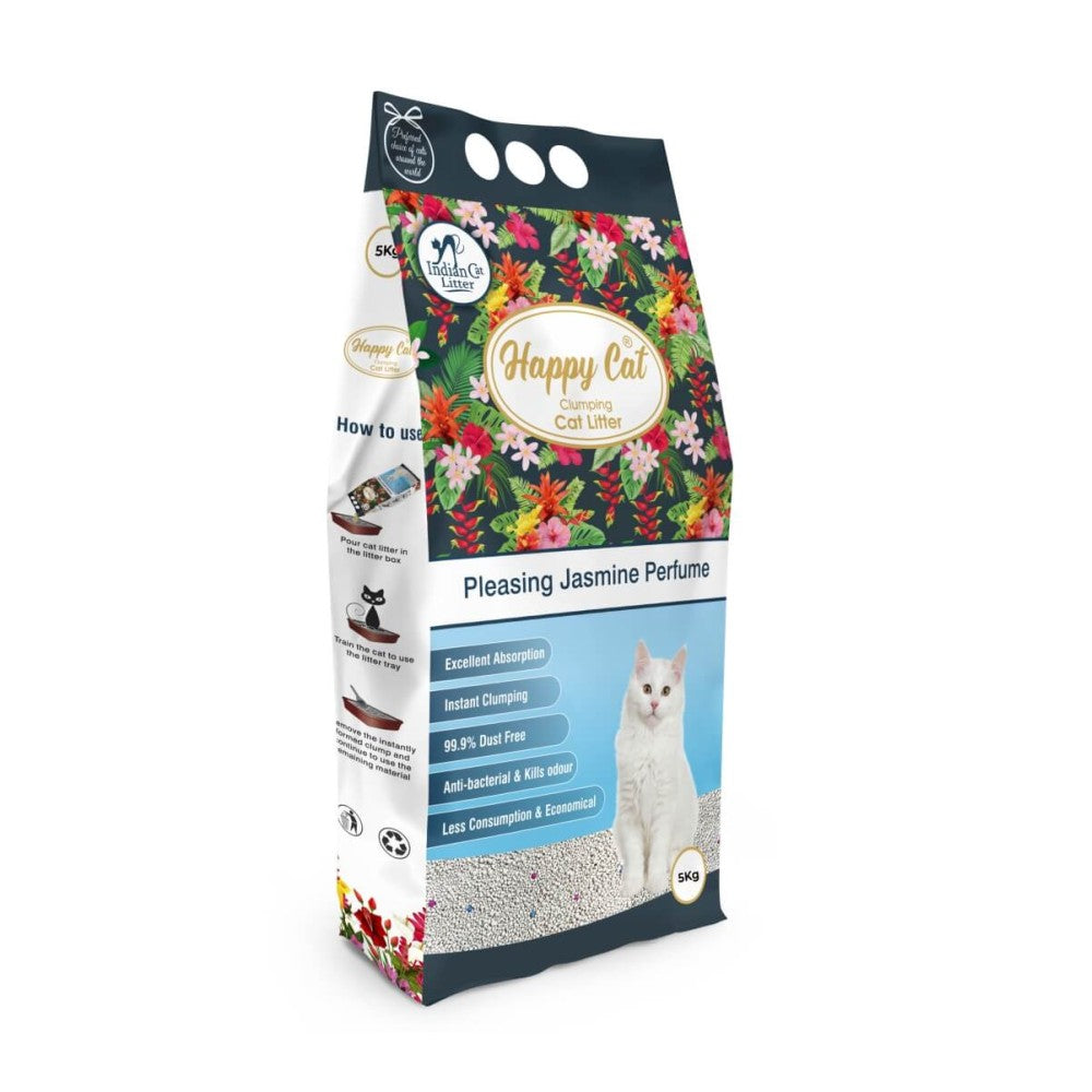 Happy Cat India Clumping Cat Litter ,Jasmine 5 KG Bag