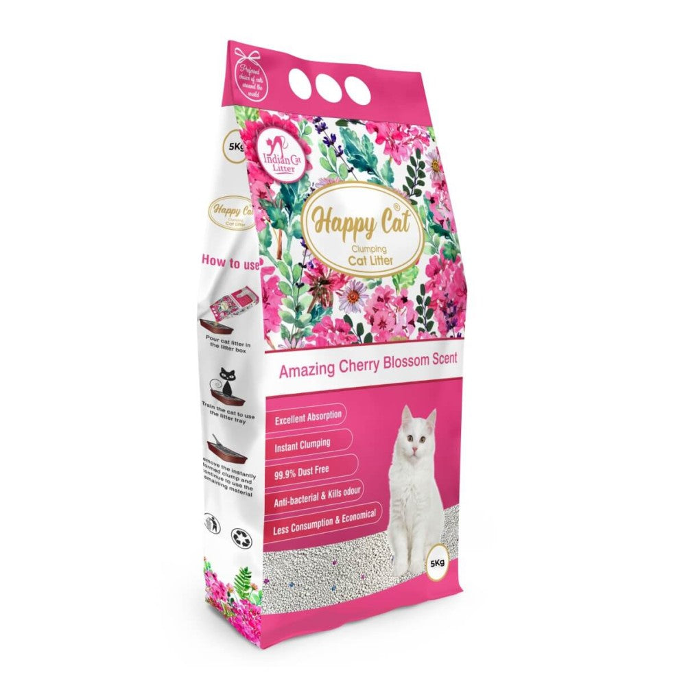 Happy Cat India Clumping Cat Litter Cherry Blossom, 5kg