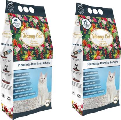 HappyCat Clumping Cat Litter Jasmine Combo10kg (Pack Of 2) per Litter TrayReffil