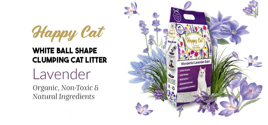 HappyCat Clumping Cat Litter Rose & Lavender Combo 10kg(Pack Of 2)per Litter Tray Refill