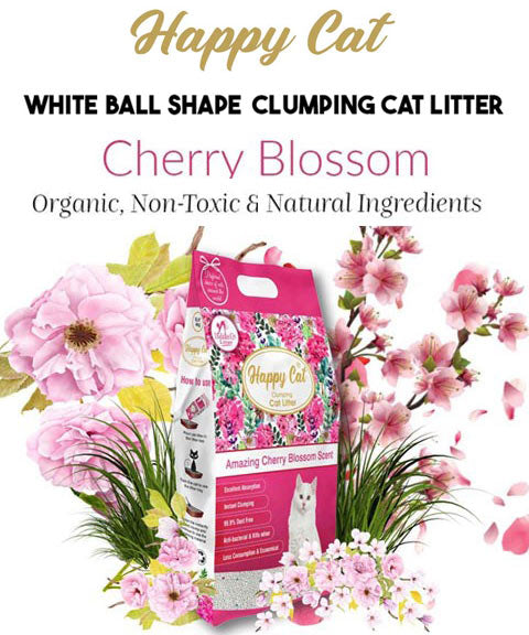 Happy Cat Clumping Cat Litter Cherry&Jasmine Combo10kg(PackOf 2) PerLitter Tray Refill